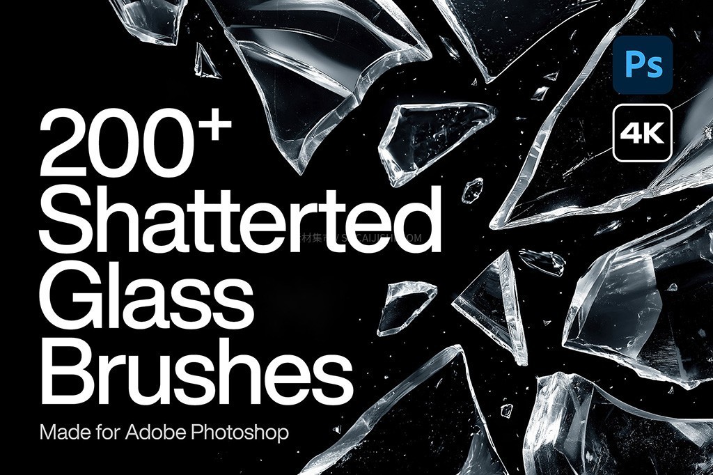 200+真实破碎玻璃效果Photoshop笔刷